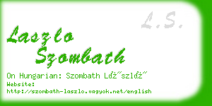 laszlo szombath business card